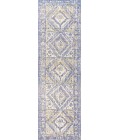 Darija Ornate Geometric Medallion Blue 2 ft. x 8 ft. Runner Rug