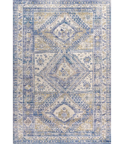 MODERN PERSIAN Area Rug Darija Ornate Geometric Medallion Blue 4 ft. x 6 ft. Area Rug