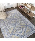 MODERN PERSIAN Area Rug Darija Ornate Geometric Medallion Blue 4 ft. x 6 ft. Area Rug