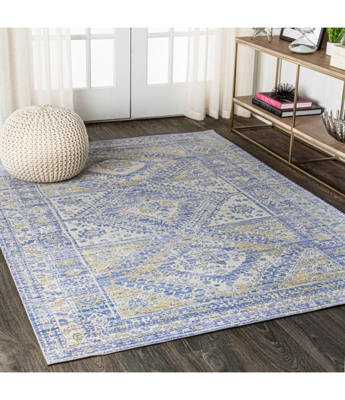 MODERN PERSIAN Area Rug Darija Ornate Geometric Medallion Blue 4 ft. x 6 ft. Area Rug