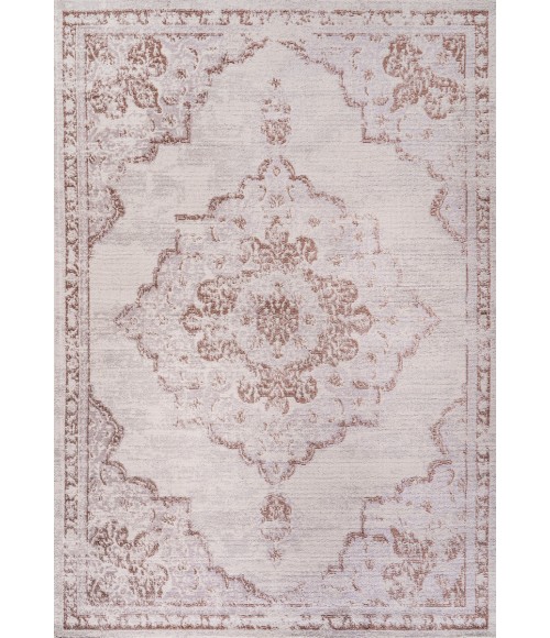 MODERN PERSIAN Area Rug Alhambra Ornate Medallion Modern Cream/Red 4 ft. x 6 ft. Area Rug