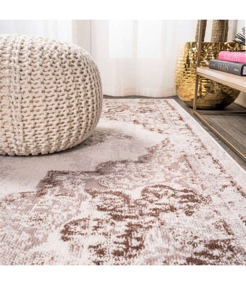 MODERN PERSIAN Area Rug Alhambra Ornate Medallion Modern Cream/Red 2 ft. x 10 ft. Runner Rug