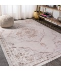 MODERN PERSIAN Area Rug Alhambra Ornate Medallion Modern Cream/Red 4 ft. x 6 ft. Area Rug
