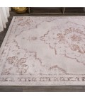 MODERN PERSIAN Area Rug Alhambra Ornate Medallion Modern Cream/Red 4 ft. x 6 ft. Area Rug