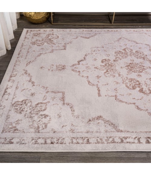 MODERN PERSIAN Area Rug Alhambra Ornate Medallion Modern Cream/Red 4 ft. x 6 ft. Area Rug