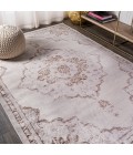 MODERN PERSIAN Area Rug Alhambra Ornate Medallion Modern Cream/Red 4 ft. x 6 ft. Area Rug
