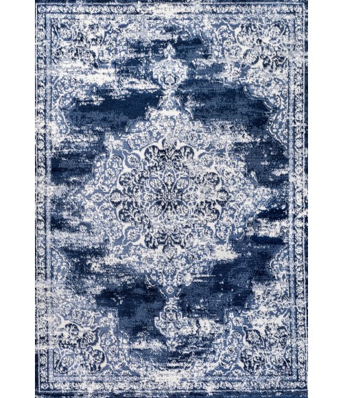 MODERN PERSIAN Area Rug Alhambra Ornate Medallion Modern Navy/Ivory 4 ft. x 6 ft. Area Rug
