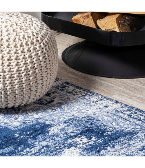MODERN PERSIAN Area Rug Alhambra Ornate Medallion Modern Navy/Ivory 4 ft. x 6 ft. Area Rug
