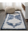 MODERN PERSIAN Area Rug Alhambra Ornate Medallion Modern Ivory/Navy 2 ft. x 10 ft. Runner Rug