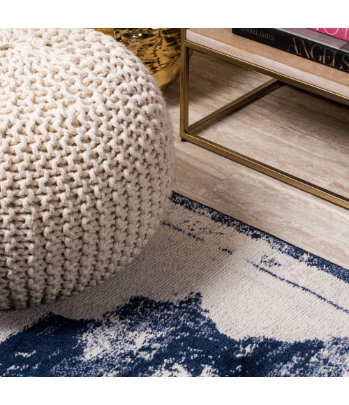 MODERN PERSIAN Area Rug Alhambra Ornate Medallion Modern Ivory/Navy 2 ft. x 10 ft. Runner Rug