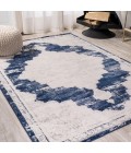 MODERN PERSIAN Area Rug Alhambra Ornate Medallion Modern Ivory/Navy 3 ft. x 5 ft. Area Rug