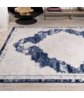 MODERN PERSIAN Area Rug Alhambra Ornate Medallion Modern Ivory/Navy 3 ft. x 5 ft. Area Rug