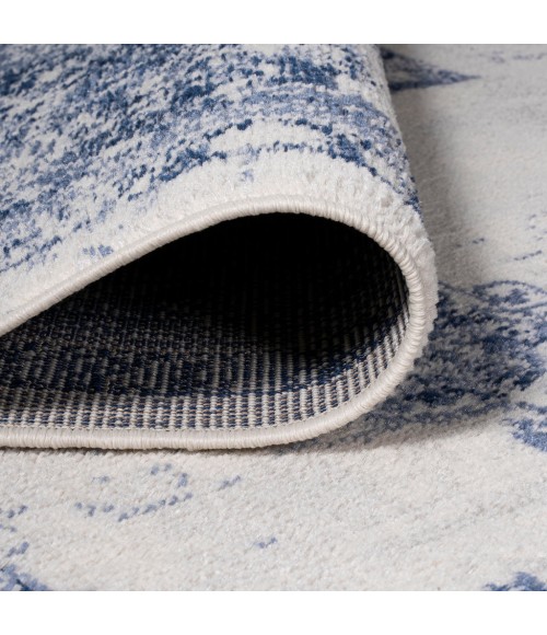 Alhambra Ornate Medallion Modern Light Blue/Ivory 2 ft. x 10 ft. Runner Rug