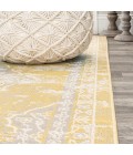 MODERN PERSIAN Area Rug Alhambra Ornate Medallion Modern Yellow/Cream 5 ft. x 8 ft. Area Rug