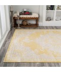 MODERN PERSIAN Area Rug Alhambra Ornate Medallion Modern Yellow/Cream 5 ft. x 8 ft. Area Rug