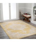MODERN PERSIAN Area Rug Alhambra Ornate Medallion Modern Yellow/Cream 5 ft. x 8 ft. Area Rug