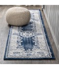 MODERN PERSIAN Area Rug Rosalia Cottage Medallion Ivory/Navy 2 ft. x 10 ft. Runner Rug