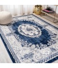 MODERN PERSIAN Area Rug Rosalia Cottage Medallion Ivory/Navy 3 ft. x 5 ft. Area Rug