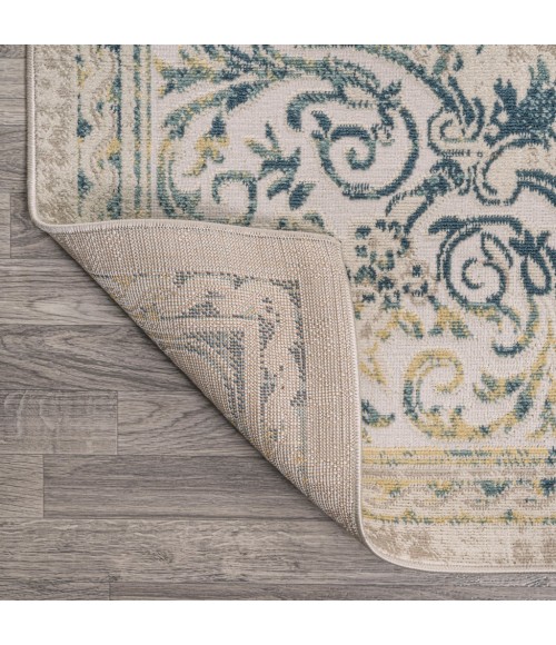 MODERN PERSIAN Area Rug Rosalia Cottage Medallion Navy/Ivory 4 ft. x 6 ft. Area Rug
