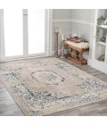 MODERN PERSIAN Area Rug Rosalia Cottage Medallion Navy/Ivory 4 ft. x 6 ft. Area Rug