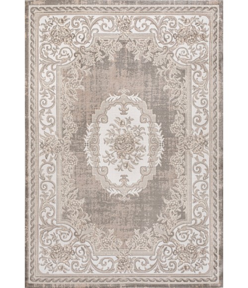 MODERN PERSIAN Area Rug Rosalia Cottage Medallion Gray/Ivory 3 ft. x 5 ft. Area Rug