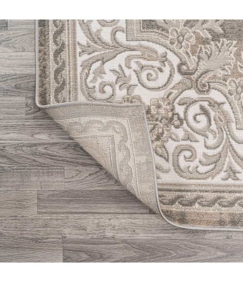 MODERN PERSIAN Area Rug Rosalia Cottage Medallion Gray/Ivory 3 ft. x 5 ft. Area Rug