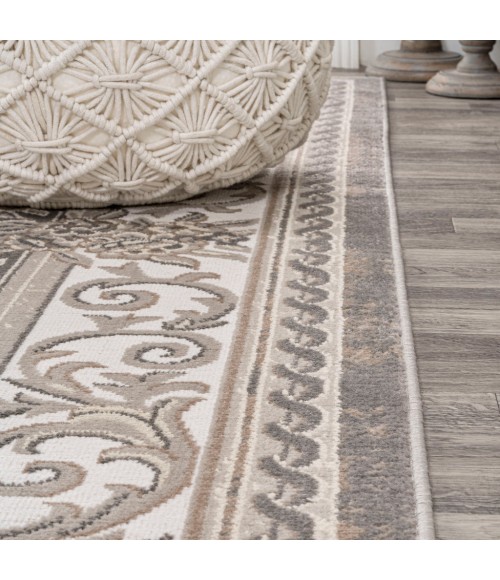 MODERN PERSIAN Area Rug Rosalia Cottage Medallion Gray/Ivory 3 ft. x 5 ft. Area Rug