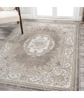 MODERN PERSIAN Area Rug Rosalia Cottage Medallion Gray/Ivory 3 ft. x 5 ft. Area Rug