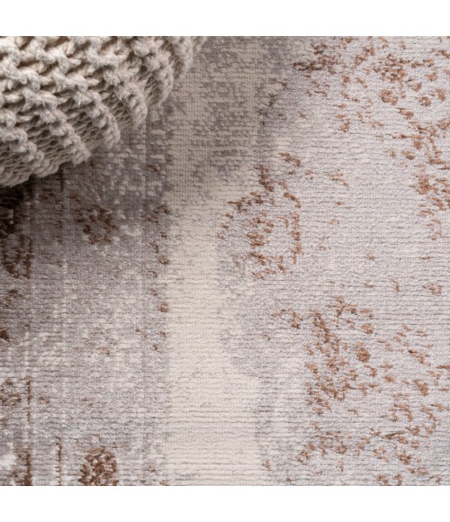 MODERN PERSIAN Area Rug Rosalia Cottage Medallion Brown/Cream 8 ft. x 10 ft. Area Rug