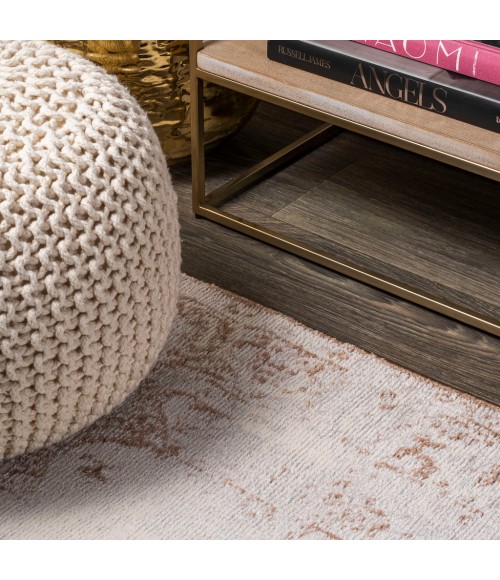 MODERN PERSIAN Area Rug Rosalia Cottage Medallion Brown/Cream 8 ft. x 10 ft. Area Rug