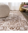 MODERN PERSIAN Area Rug Rosalia Cottage Medallion Brown/Cream 2 ft. x 10 ft. Runner Rug