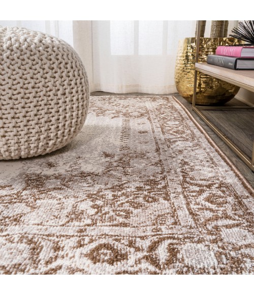 MODERN PERSIAN Area Rug Rosalia Cottage Medallion Brown/Cream 2 ft. x 10 ft. Runner Rug