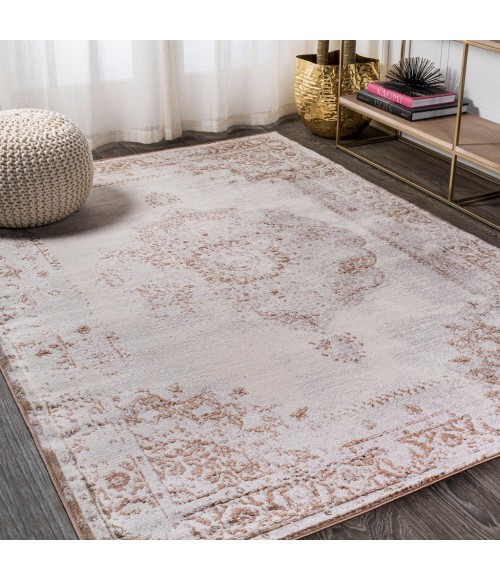 MODERN PERSIAN Area Rug Rosalia Cottage Medallion Brown/Cream 8 ft. x 10 ft. Area Rug