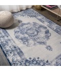 MODERN PERSIAN Area Rug Rosalia Cottage Medallion Dark blue/Ivory 4 ft. x 6 ft. Area Rug