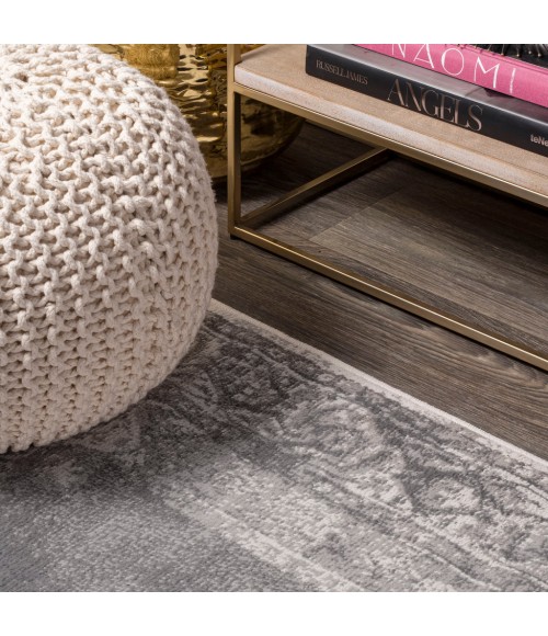 MODERN PERSIAN Area Rug Rosalia Cottage Medallion Gray/Dark Gray 2 ft. x 10 ft. Runner Rug