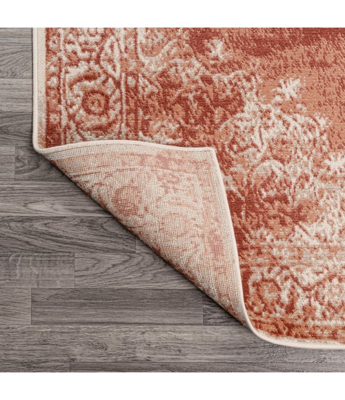 MODERN PERSIAN Area Rug Rosalia Cottage Medallion Peach/Ivory 4 ft. x 6 ft. Area Rug