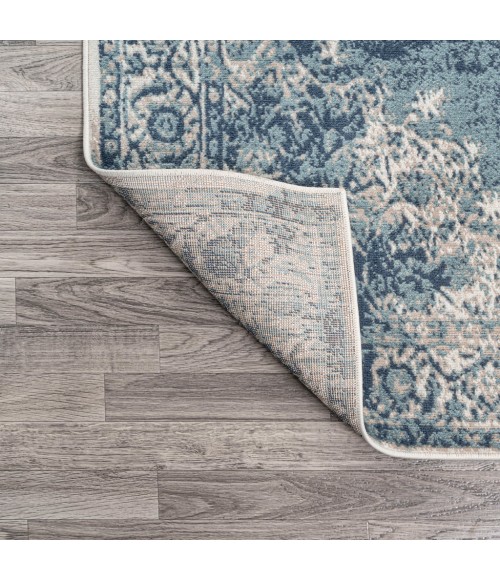 Rosalia Cottage Medallion Ivory/Blue 8 ft. x 10 ft. Area Rug