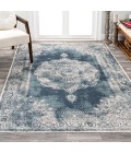 Rosalia Cottage Medallion Ivory/Blue 8 ft. x 10 ft. Area Rug