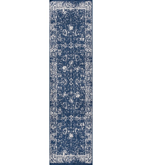 MODERN PERSIAN Area Rug Soleiman Modern Persian Navy 2 ft. x 10 ft. Runner Rug