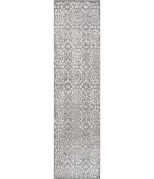 MODERN PERSIAN Area Rug Roma Ornate Geometric Tile Gray 2 ft. x 8 ft. Runner Rug
