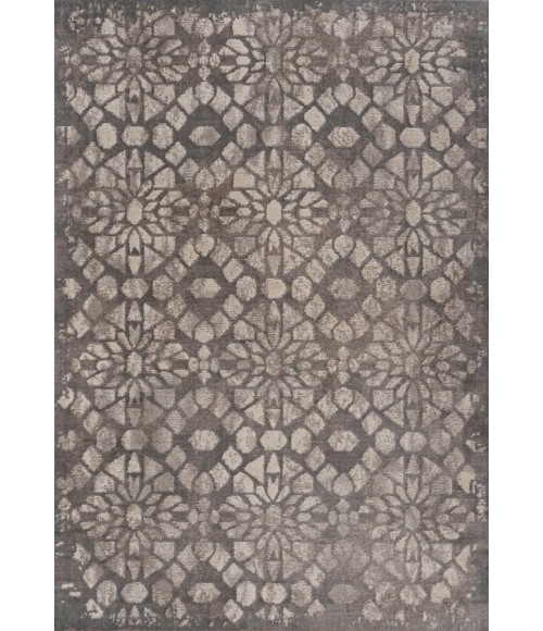 Roma Ornate Geometric Tile Gray 3 ft. x 5 ft. Area Rug