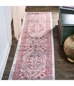 Jonathany Modern Persian MDP501A Red/Ivory Area Rug 2 ft. X 8 ft. Runner