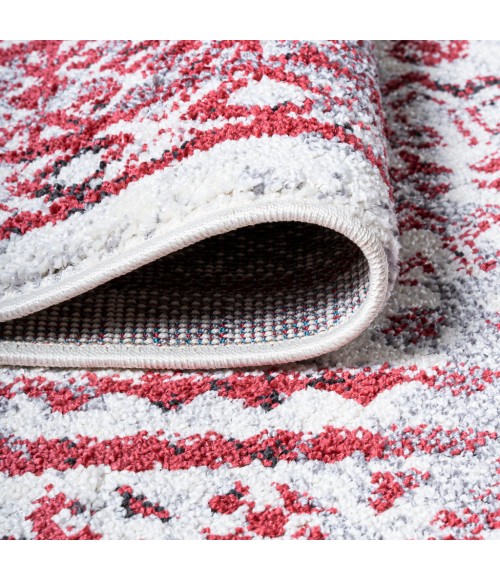 MODERN PERSIAN Area Rug Boho Cottage Medallion Red/Ivory 3 ft. x 5 ft. Area Rug