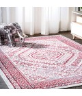 MODERN PERSIAN Area Rug Boho Cottage Medallion Red/Ivory 3 ft. x 5 ft. Area Rug