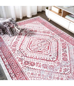 Jonathany Modern Persian MDP501A Red/Ivory Area Rug 3 ft. X 5 ft. Rectangle