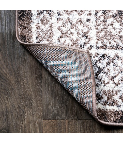 MODERN PERSIAN Area Rug Boho Cottage Medallion Brown/Ivory 5 ft. x 8 ft. Area Rug