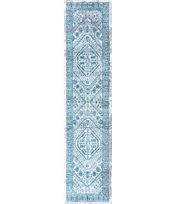 Jonathany Modern Persian MDP501C Blue/White Area Rug 2 ft. X 8 ft. Runner