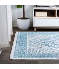 Boho Cottage Medallion Blue/White 3 ft. x 5 ft. Area Rug