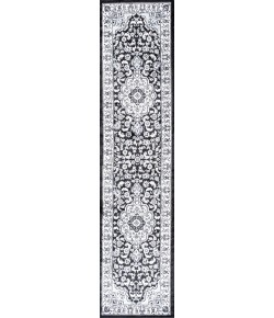 Jonathany Modern Persian MDP503B Cream/Gray/Black Area Rug 2 ft. X 8 ft. Runner