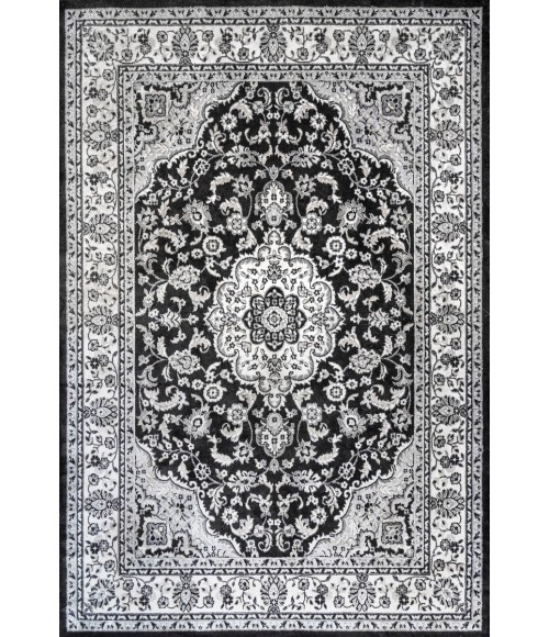 Palmette Modern Persian Floral Cream/Gray/Black 3 ft. x 5 ft. Area Rug